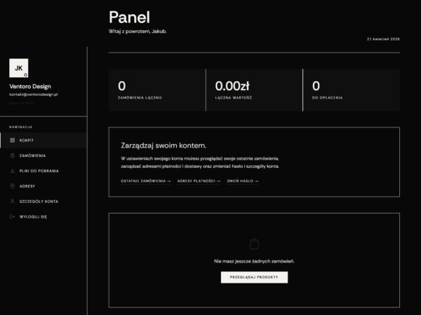 Ventoro Account Panel